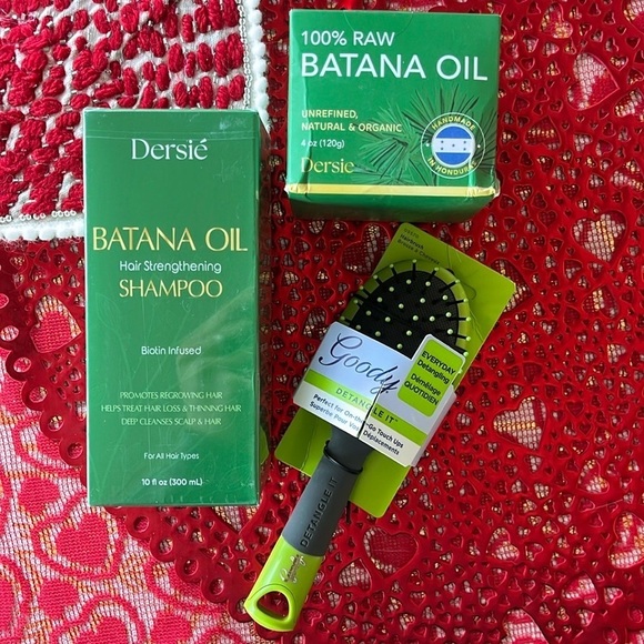 Brand New Raw Batana Oil & Strengthening Shampoo Set w/ Goody Detangling Brush - Picture 1 of 13